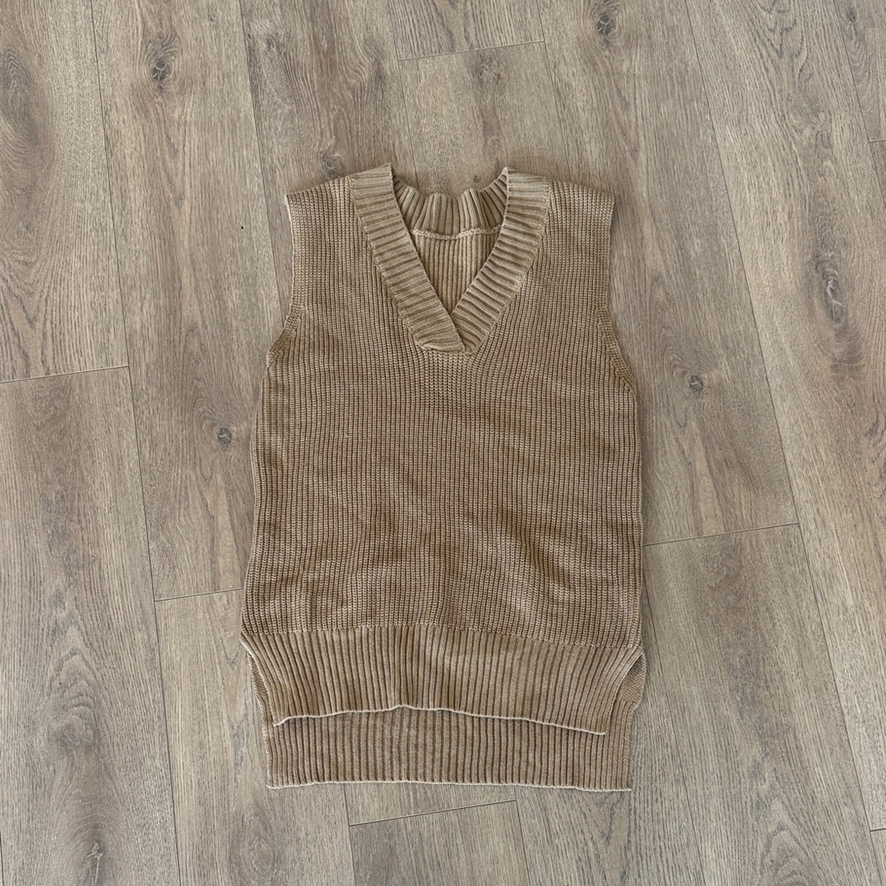 Nordstrom Tan Sleeveless Sweater Dress
